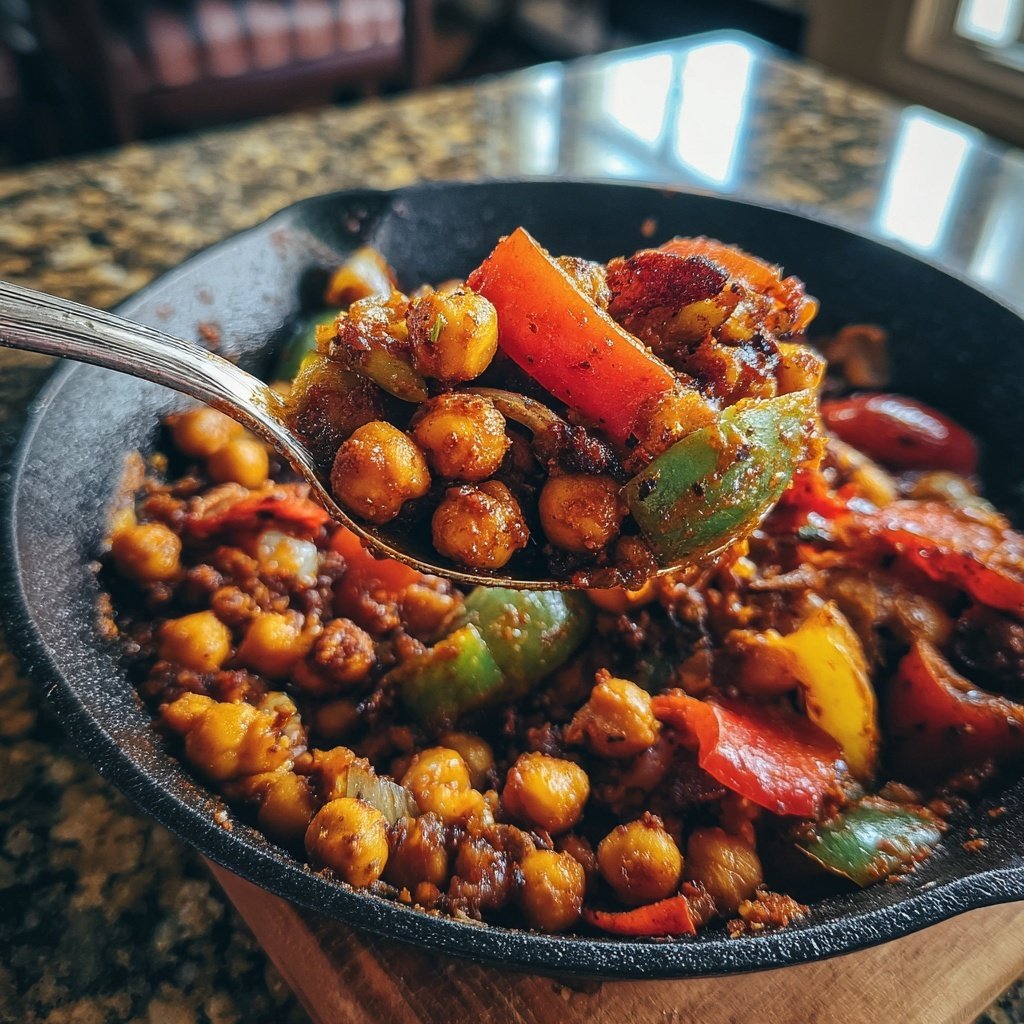 Jamaican Jerk Spiced Chickpea Skillet