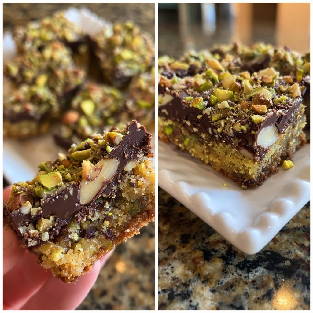 Chocolate Pistachio Almond Bars