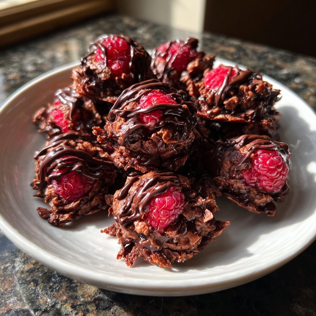Valentines Treats Chocolate Raspberry Clusters