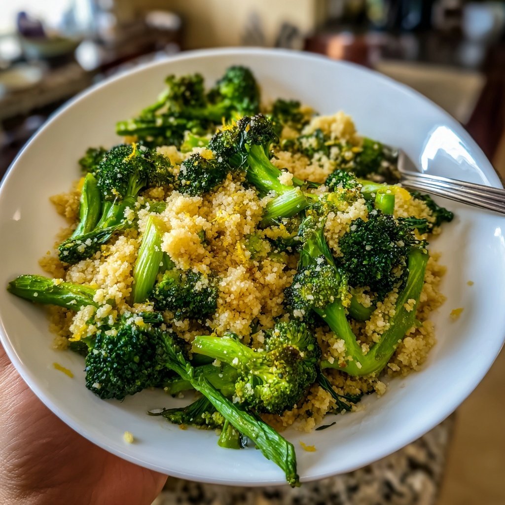 Roasted Broccoli Lemon Couscous