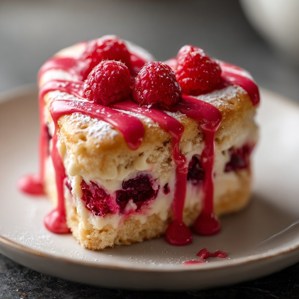 Mini Heart Cake with Raspberry Cream
