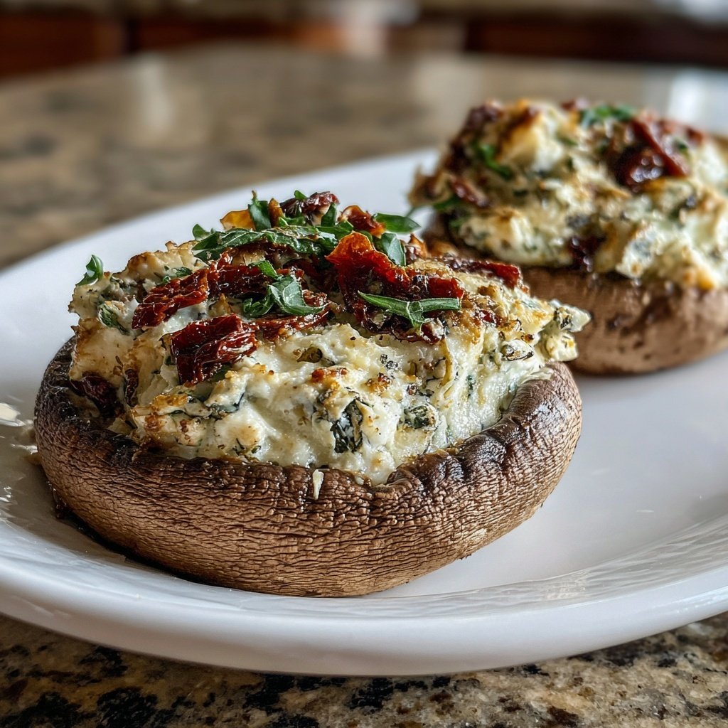 Romantic Stuffed Portobello Mushrooms