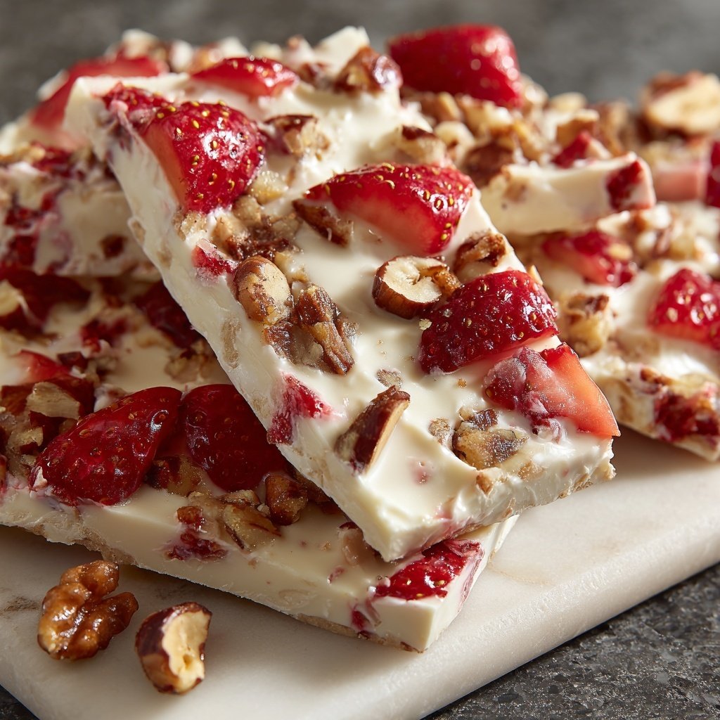 Valentines Treats Strawberry Yogurt Bark