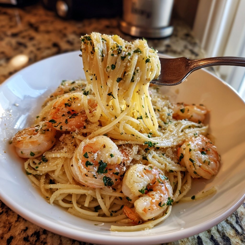 15-Minute Garlic Shrimp Pasta