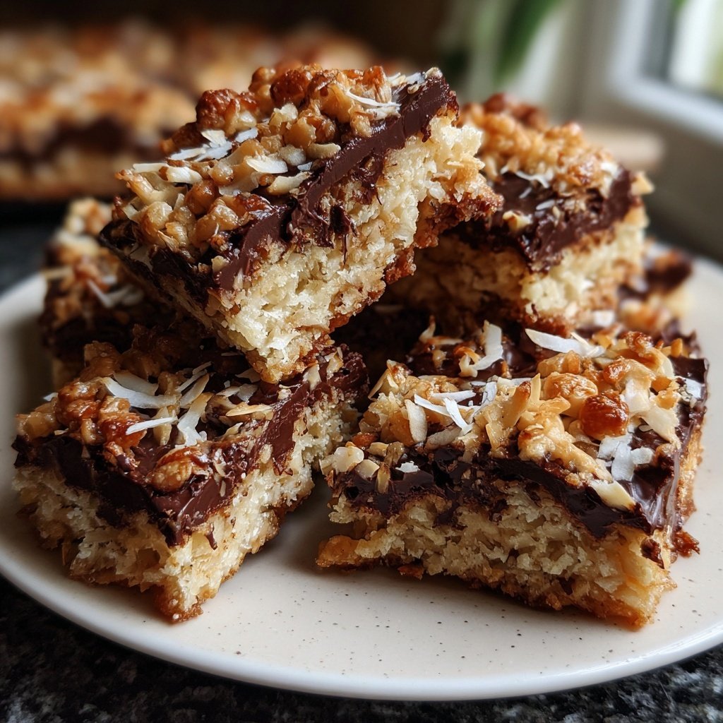 Chocolate Hazelnut Coconut Bars
