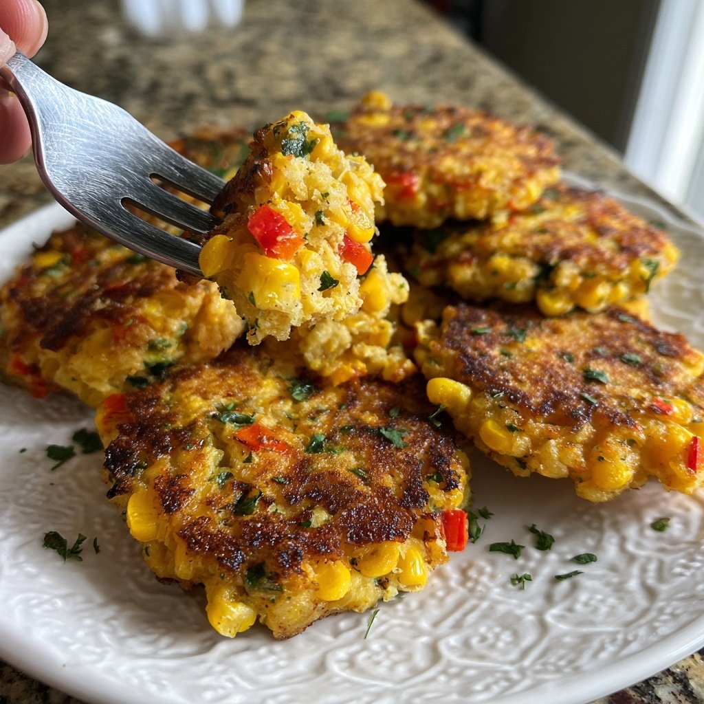 Baked Sweet Corn Veggie Fritters