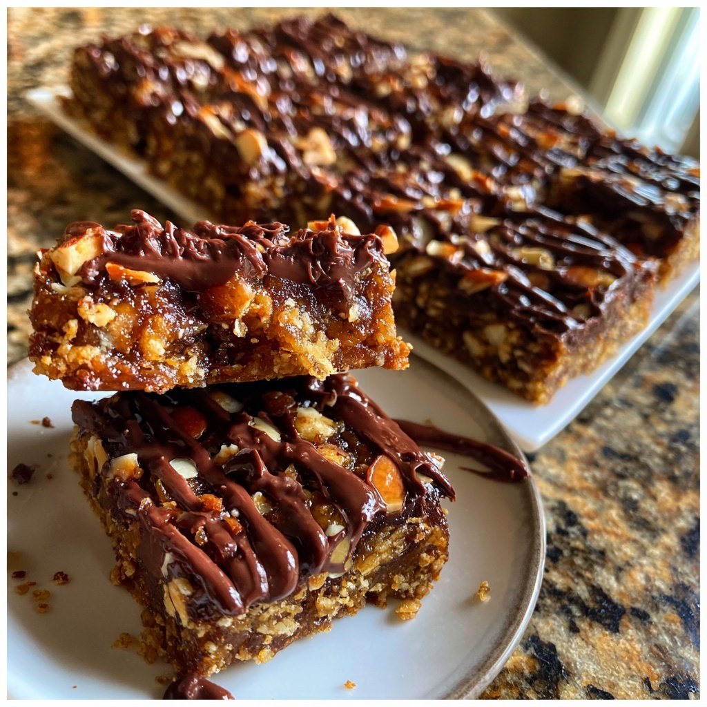 Chocolate Almond Date Snack Squares