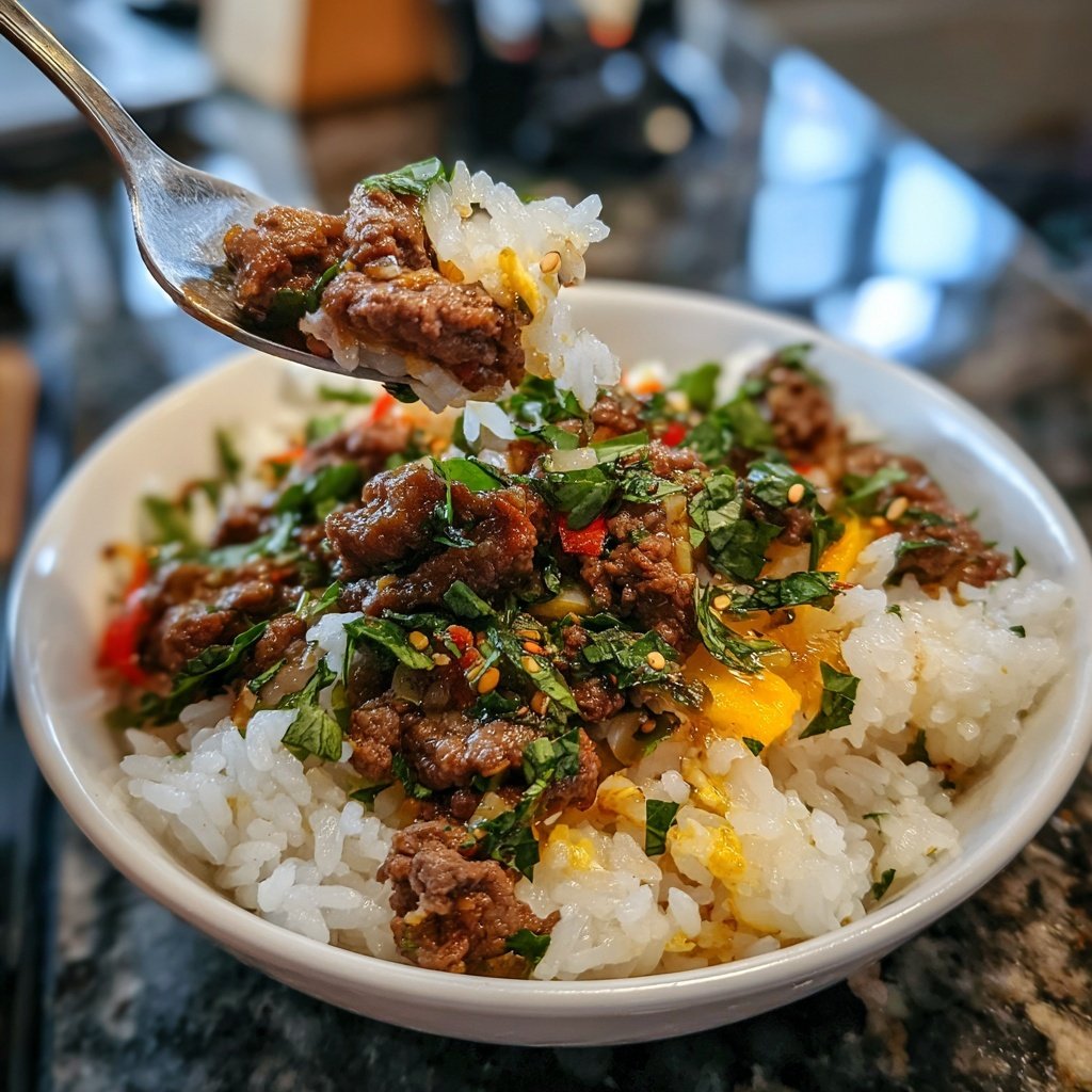High Protein Beef Rice Bowl