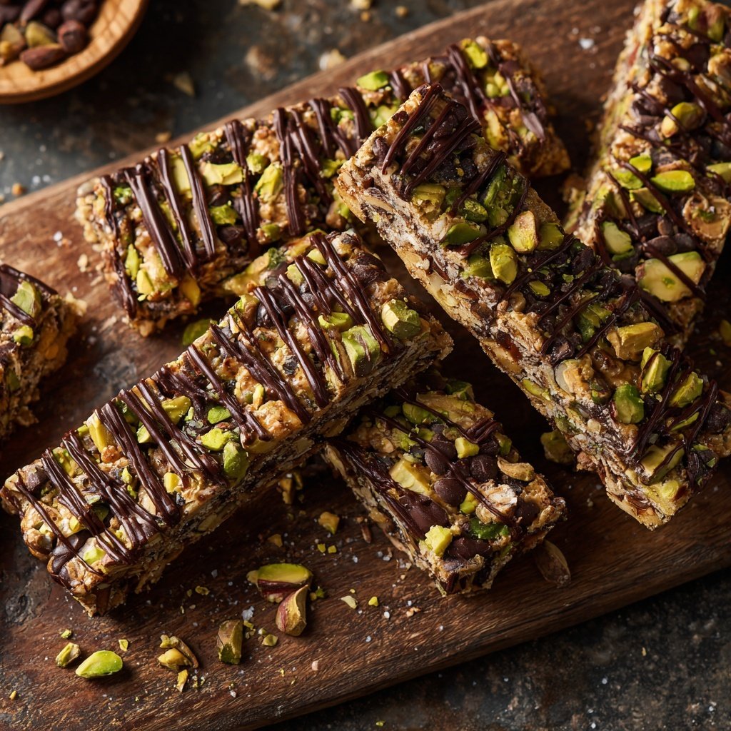 Chocolate Pistachio Snack Bars